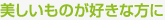 美しいものが好きな方に